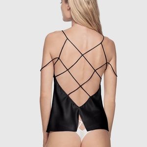 Kiki de Montparnasse Cage Cami black silk sz M